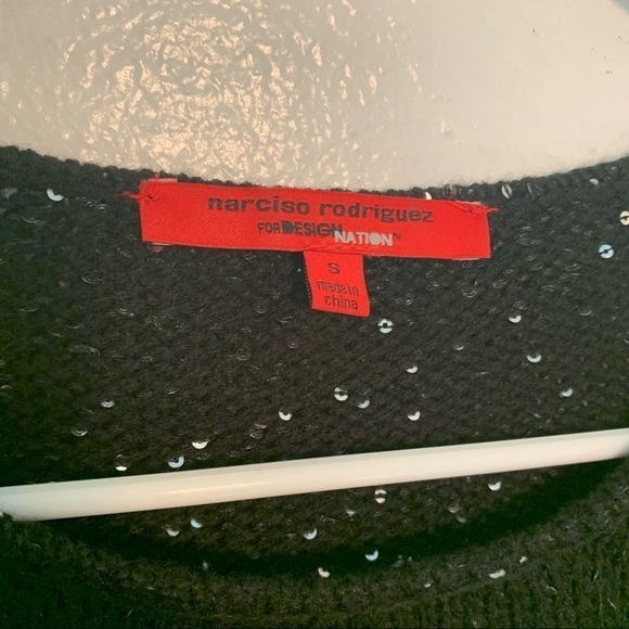 Narciso Rodriguez Crewneck Sweater Black Sequin S - Picture 9 of 10